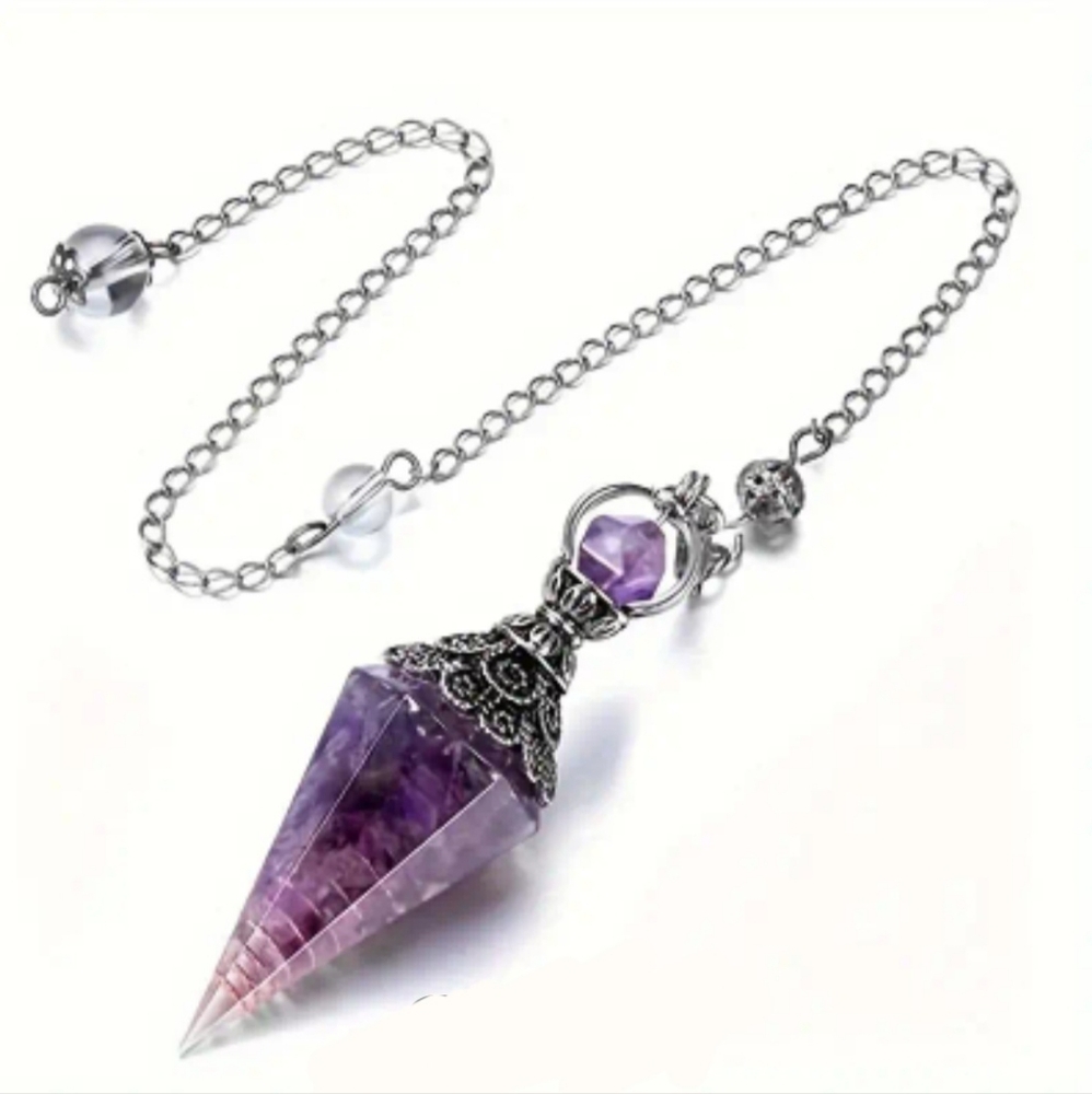 Amethyst Pendulum Pendant natural gemstone psychic meduim